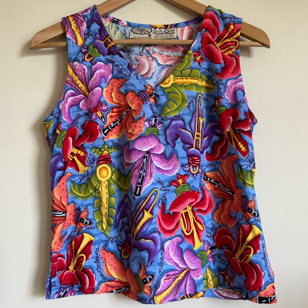 Jazz Fest New Orleans Bayou Wear Fleur De Jazz Music Festival Women’s V-Neck!